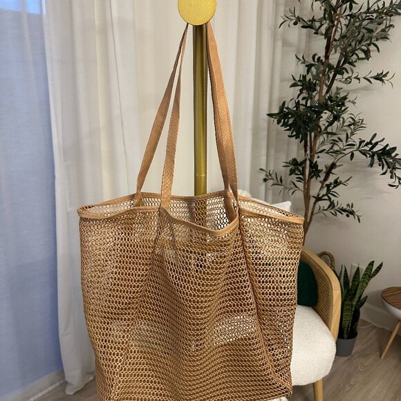 Beach Towel Bag - Reusable Mesh Shoulder Bag,Beach Outings with Sturdy Shoulder - Picture 1 of 2